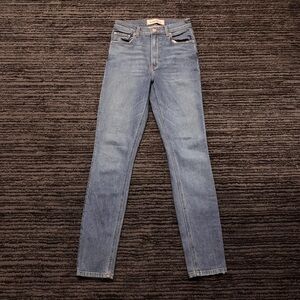 Reformation Size 26 Medium Wash Rhine High & Skinny  Zip Fly Denim Jeans